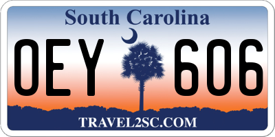 SC license plate OEY606