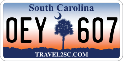 SC license plate OEY607