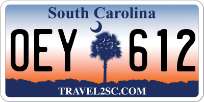 SC license plate OEY612