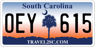 SC license plate OEY615
