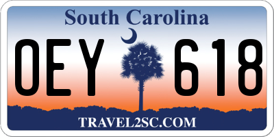 SC license plate OEY618