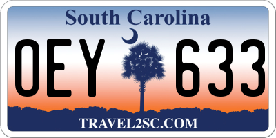 SC license plate OEY633