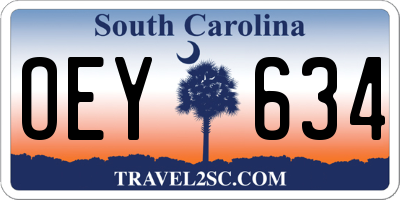 SC license plate OEY634