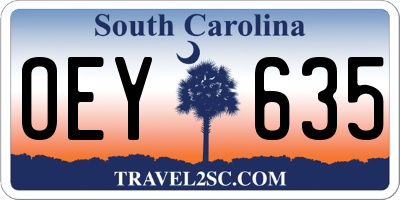SC license plate OEY635