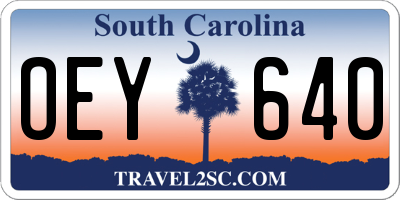 SC license plate OEY640