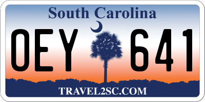 SC license plate OEY641
