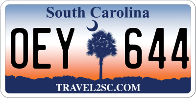 SC license plate OEY644