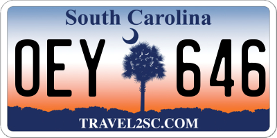 SC license plate OEY646
