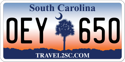 SC license plate OEY650