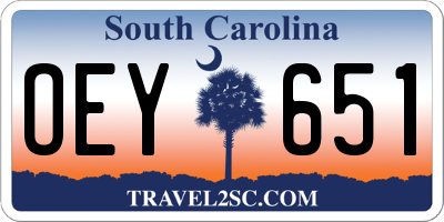 SC license plate OEY651