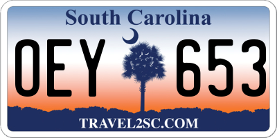 SC license plate OEY653
