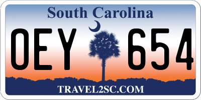 SC license plate OEY654