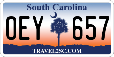SC license plate OEY657