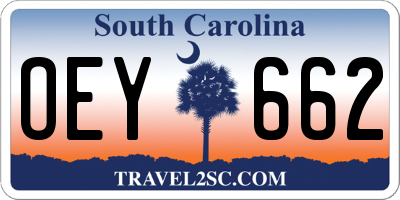 SC license plate OEY662