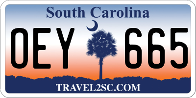 SC license plate OEY665