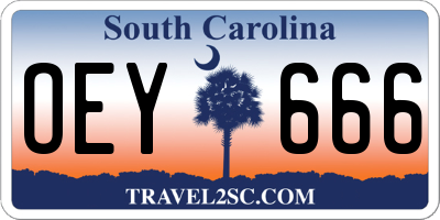 SC license plate OEY666