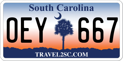 SC license plate OEY667