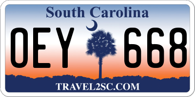 SC license plate OEY668