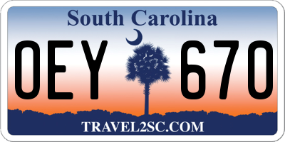 SC license plate OEY670