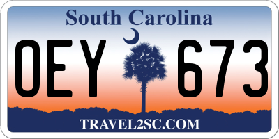 SC license plate OEY673