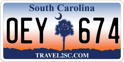 SC license plate OEY674