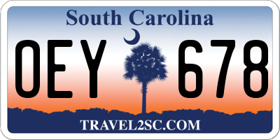 SC license plate OEY678