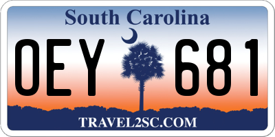 SC license plate OEY681