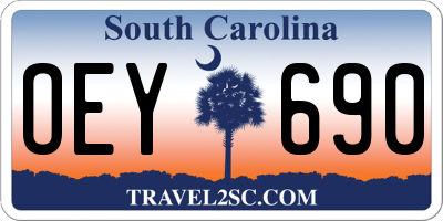 SC license plate OEY690