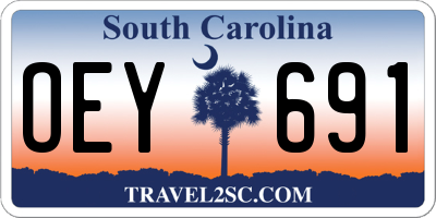 SC license plate OEY691