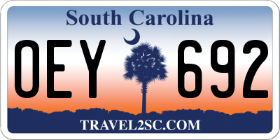 SC license plate OEY692
