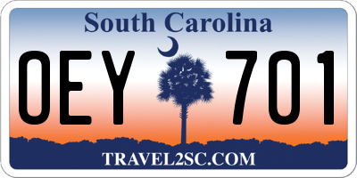 SC license plate OEY701