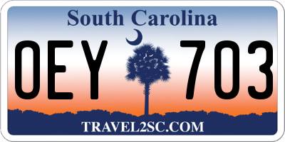 SC license plate OEY703