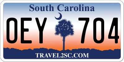 SC license plate OEY704