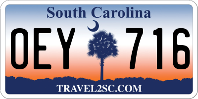 SC license plate OEY716