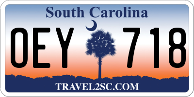 SC license plate OEY718
