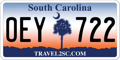 SC license plate OEY722