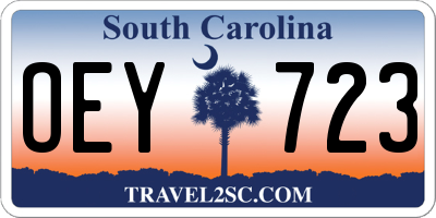 SC license plate OEY723