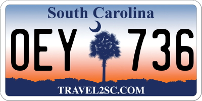 SC license plate OEY736
