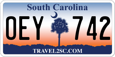SC license plate OEY742