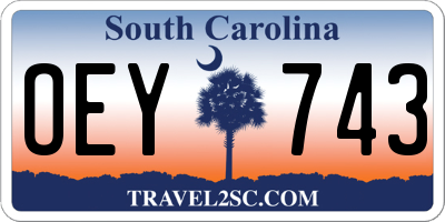 SC license plate OEY743
