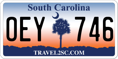 SC license plate OEY746