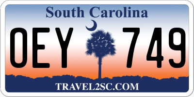 SC license plate OEY749