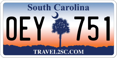 SC license plate OEY751