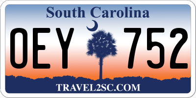SC license plate OEY752