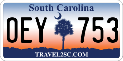 SC license plate OEY753