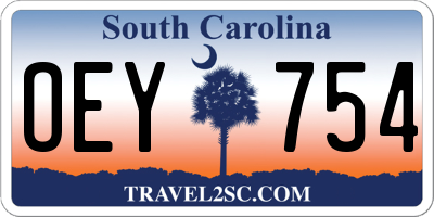 SC license plate OEY754