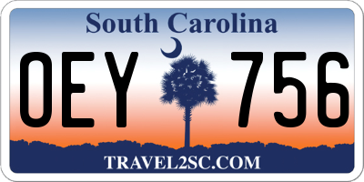 SC license plate OEY756