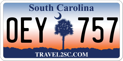 SC license plate OEY757