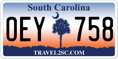 SC license plate OEY758