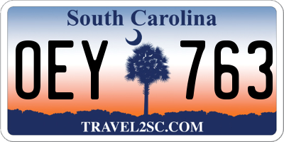 SC license plate OEY763